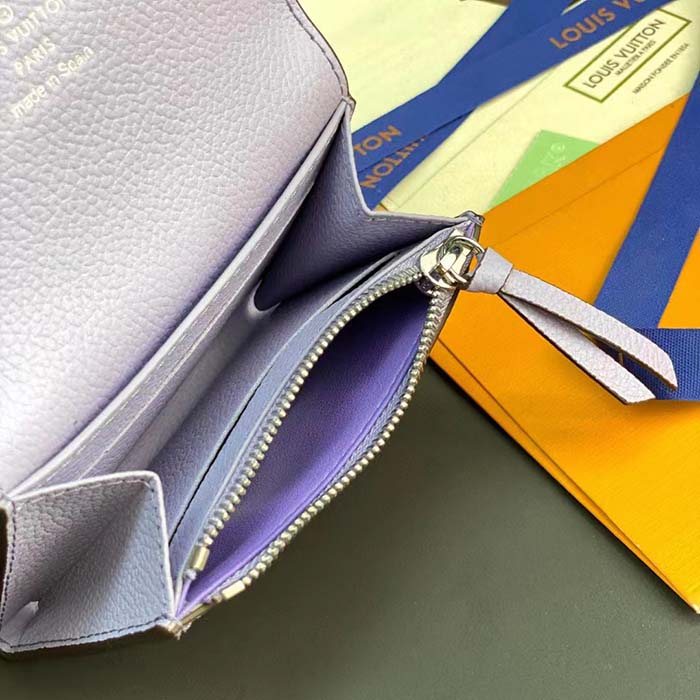 Louis Vuitton LV Unisex Rosalie Coin Purse Purple Monogram Empreinte Embossed Supple Grained Cowhide Leather (9)