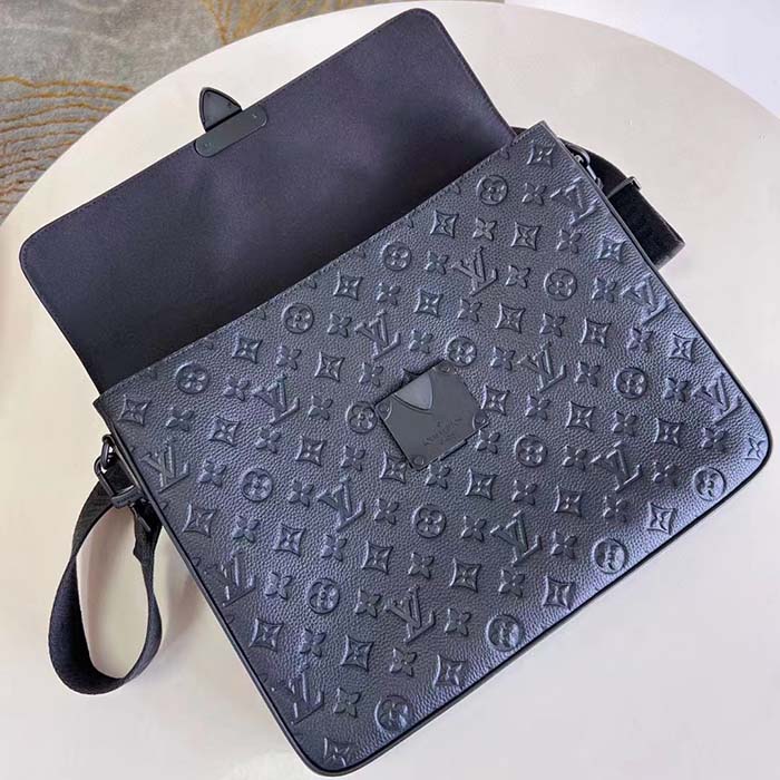 Louis Vuitton LV Unisex S Lock Briefcase Black Taurillon Monogram Embossed Cowhide Leather (11)