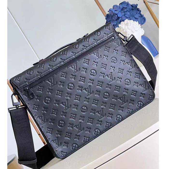Louis Vuitton LV Unisex S Lock Briefcase Black Taurillon Monogram Embossed Cowhide Leather (6)