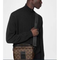 Louis Vuitton LV Unisex S Lock Messenger Black Monogram Macassar Coated Canvas Epi Leather (4)