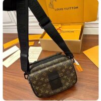 Louis Vuitton LV Unisex S Lock Messenger Black Monogram Macassar Coated Canvas Epi Leather (4)