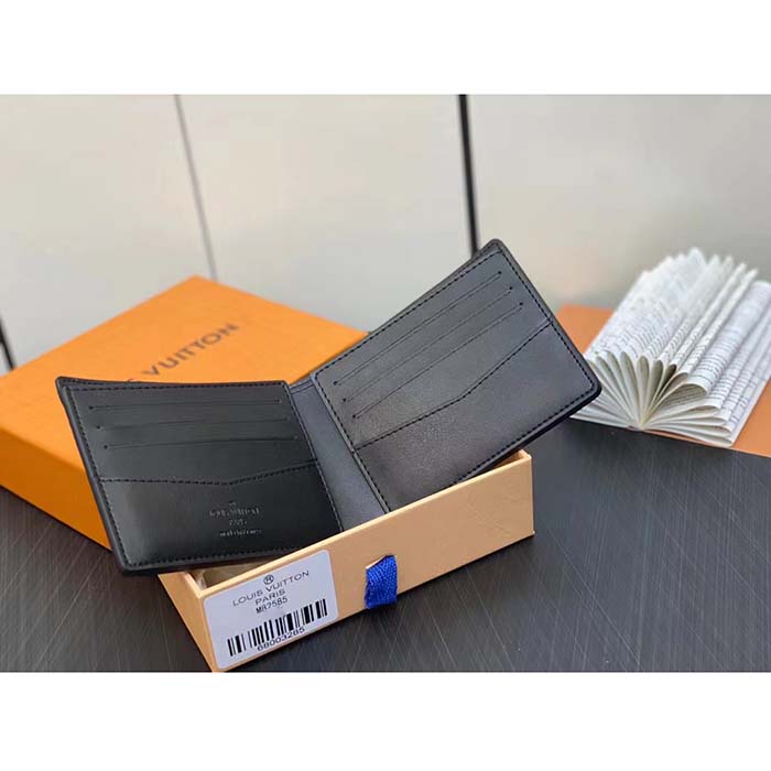 Louis Vuitton LV Unisex Slender Wallet Gradient Electric Sun Calf Leather Textile Lining (3)