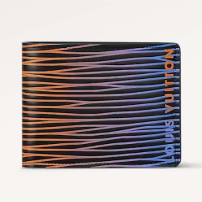 Louis Vuitton LV Unisex Slender Wallet Gradient Electric Sun Calf Leather Textile Lining