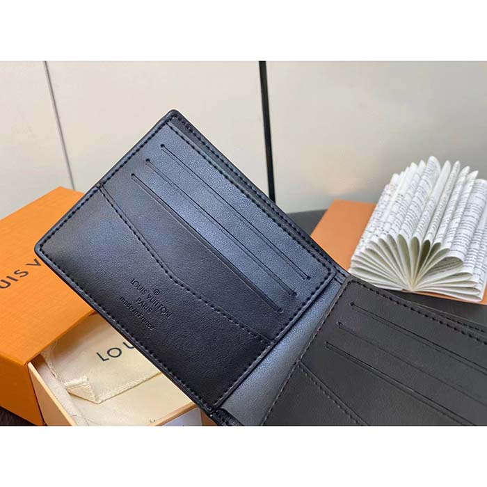 Louis Vuitton LV Unisex Slender Wallet Gradient Electric Sun Calf Leather Textile Lining (6)