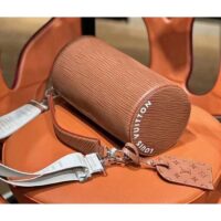 Louis Vuitton LV Unisex Soft Polochon MM Cognac Calf Leather Textile Lining (11)