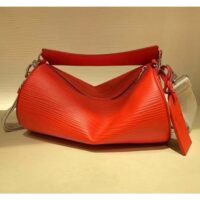 Louis Vuitton LV Unisex Soft Polochon MM Vermillion Red Epi XL Grained Cowhide Leather (11)