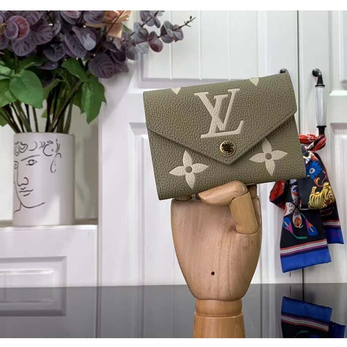 Louis Vuitton LV Unisex Victorine Wallet Cream Monogram Empreinte Embossed Supple Grained Cowhide Leather (9)