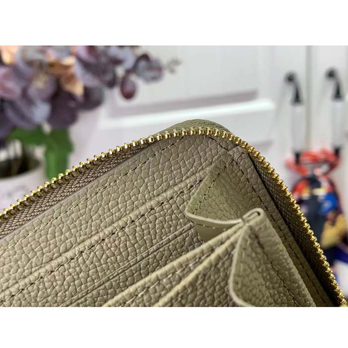 Louis Vuitton LV Unisex Zippy Coin Purse Khaki Cream Monogram Empreinte Embossed Cowhide Leather (6)