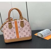 Louis Vuitton LV Women Alma BB Handbag Beige Ocher Monopaname Coated Canvas Cowhide Leather (9)