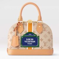 Louis Vuitton LV Women Alma BB Handbag Beige Ocher Monopaname Coated Canvas Cowhide Leather (9)