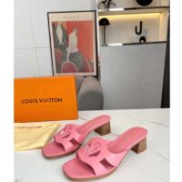 Louis Vuitton LV Women Isola Flat Mule Pink Calf Leather Circle Signature (2)