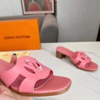 Louis Vuitton LV Women Isola Flat Mule Pink Calf Leather Circle Signature (2)
