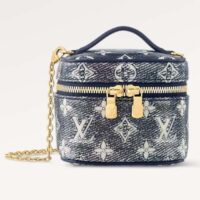 Louis Vuitton LV Women Micro Vanity Blue Monoglam Coated Canvas Microfiber Lining (3)