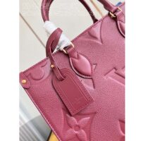 Louis Vuitton LV Women OnTheGo MM​ Wine Red Monogram Empreinte Embossed Grained Cowhide Leather (3)