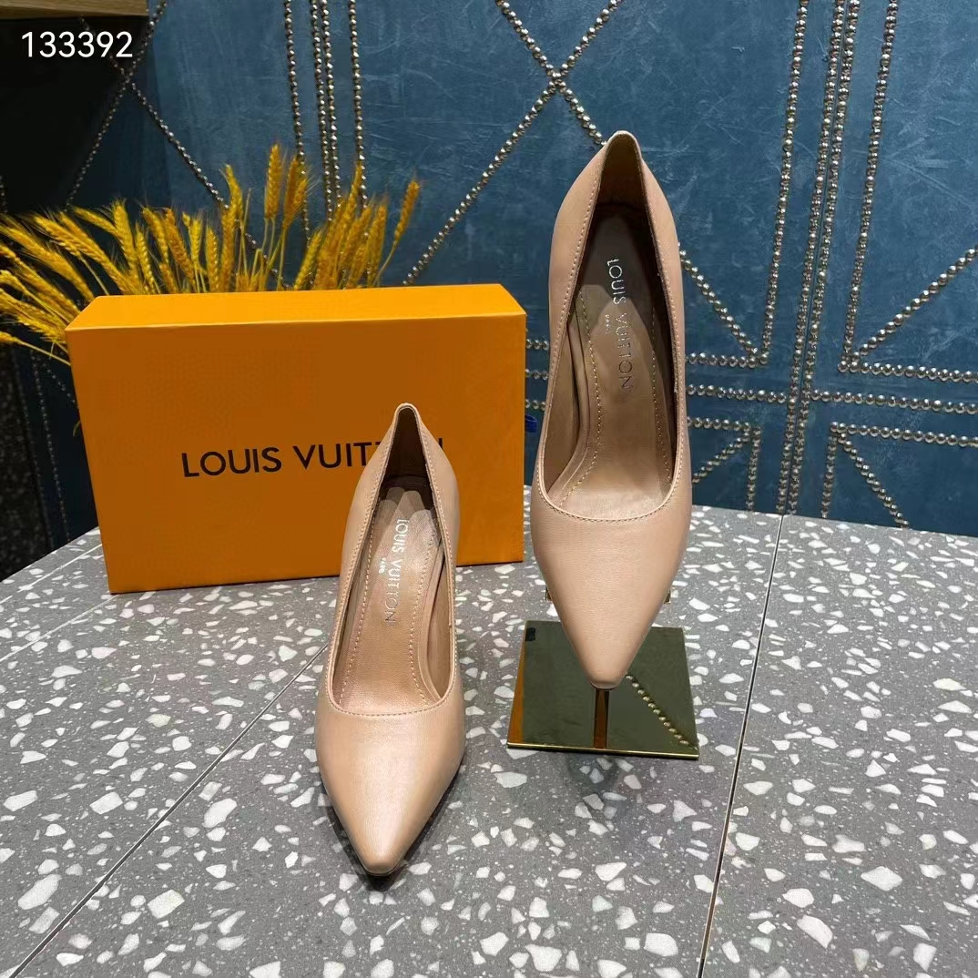 Louis Vuitton LV Women Sparkle Pump Nude Pink Lamb Leather Outsole 9.5 Cm Heel (6)