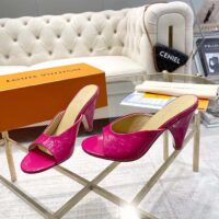 Louis Vuitton LV Women Super Mule Fuchsia Monogram-Debossed Patent Calf Leather 10 CM Heel (2)