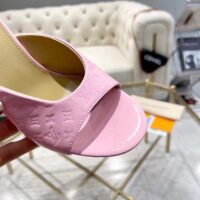Louis Vuitton LV Women Super Mule Rose Clair Pink Monogram-Debossed Patent Calf Leather 10 CM Heel (4)