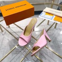 Louis Vuitton LV Women Super Mule Rose Clair Pink Monogram-Debossed Patent Calf Leather 10 CM Heel (4)