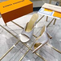 Louis Vuitton LV Women Super Mule Silver Strass Leather Outsole 10 CM Heel (2)