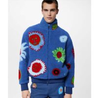 Louis Vuitton Men LV x YK Faces Zipped Fleece Blouson Polyester Blue Multicolor Regular Fit (7)