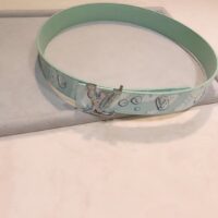 Louis Vuitton Unisex LV Aqua 40 MM Reversible Belt Aqua Green Leather Metal Buckle (9)