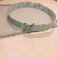 Louis Vuitton Unisex LV Aqua 40 MM Reversible Belt Aqua Green Leather Metal Buckle (9)