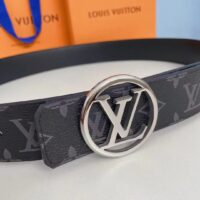 Louis Vuitton Unisex LV Circle 40 MM Reversible Belt Monogram Eclipse Canvas Calf Leather (6)