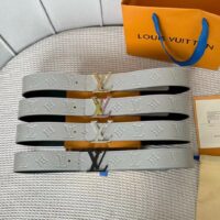 Louis Vuitton Unisex LV Initials 40 MM Reversible Belt Silver Taurillon Calf Leather (9)