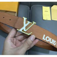 Louis Vuitton Unisex LV Initials 40 MM Reversible Belt Tan Brown Epi XL Cowhide Leather (11)