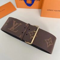 Louis Vuitton Unisex LV Oversized Buckle 90 MM Belt Brown Monogram Giant Calf Leather (4)