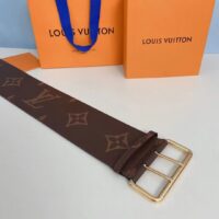 Louis Vuitton Unisex LV Oversized Buckle 90 MM Belt Brown Monogram Giant Calf Leather (4)