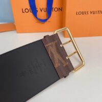 Louis Vuitton Unisex LV Oversized Buckle 90 MM Belt Brown Monogram Giant Calf Leather (4)