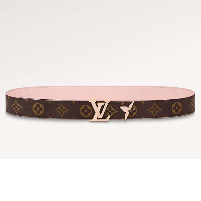 Louis Vuitton Unisex LV Pretty LV 30 MM Reversible Belt Monogram Canvas Jasmine Pink Leather