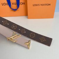 Louis Vuitton Unisex LV Pretty LV 30 MM Reversible Belt Monogram Canvas Jasmine Pink Leather (10)