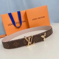 Louis Vuitton Unisex LV Pretty LV 30 MM Reversible Belt Monogram Canvas Jasmine Pink Leather (10)