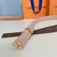 Louis Vuitton Unisex LV Pretty LV 30 MM Reversible Belt Monogram Canvas Jasmine Pink Leather (10)