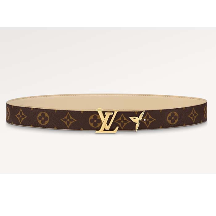 Louis Vuitton Unisex LV Pretty LV 30 MM Reversible Belt Monogram Canvas Quartz Leather