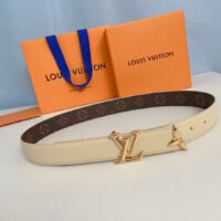 Louis Vuitton Unisex LV Pretty LV 30 MM Reversible Belt Monogram Canvas Quartz Leather (2)