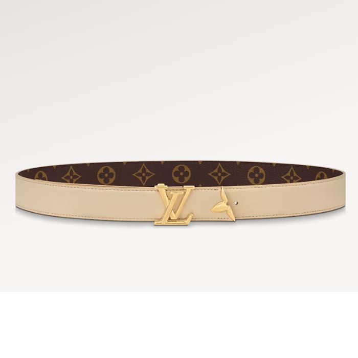 Louis Vuitton Unisex LV Pretty LV 30 MM Reversible Belt Monogram Canvas Recto Side