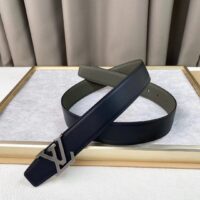 Louis Vuitton Unisex LV Rays 40 MM Reversible Belt Khaki Green Grained Leather Calf (3)