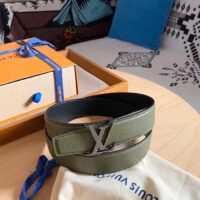 Louis Vuitton Unisex LV Rays 40 MM Reversible Belt Khaki Green Grained Leather Calf (3)