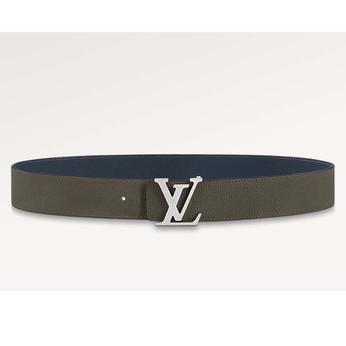 Louis Vuitton Unisex LV Rays 40 MM Reversible Belt Khaki Green Grained Leather Calf