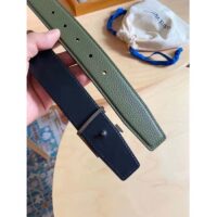 Louis Vuitton Unisex LV Rays 40 MM Reversible Belt Khaki Green Grained Leather Calf (3)