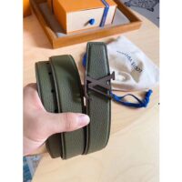 Louis Vuitton Unisex LV Rays 40 MM Reversible Belt Khaki Green Grained Leather Calf (3)