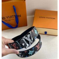 Louis Vuitton Unisex LV Shape 40 MM Reversible Belt Black Calf Leather (7)