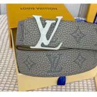 Louis Vuitton Unisex LV Shape MNG Climbing 40 MM Grey Reversible Belt Monogram Taurillon Leather (4)