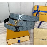 Louis Vuitton Unisex LV Shape MNG Climbing 40 MM Reversible Belt Grey Monogram Taurillon Leather (9)