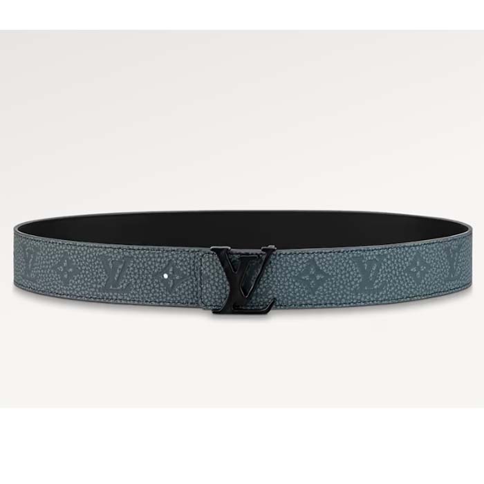 Louis Vuitton Unisex LV Shape MNG Climbing 40 MM Reversible Belt Grey Monogram Taurillon Leather