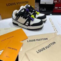 Louis Vuitton Unisex LV Trainer Maxi Sneaker Black Mix Materials Textile Laces Signature Rubber (4)