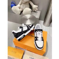 Louis Vuitton Unisex LV Trainer Sneaker Black Monogram Denim Monogram Embossed Grained Calf Leather (3)